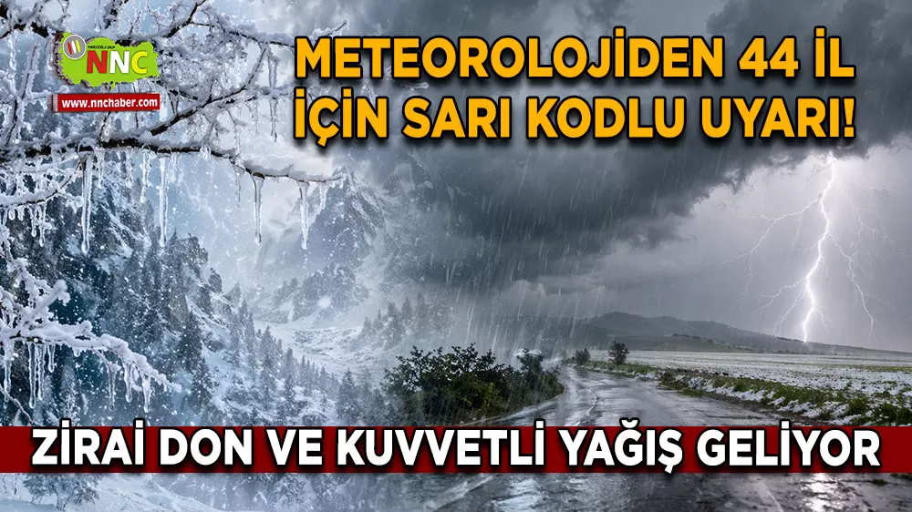 Meteorolojiden 44 il için sarı kodlu uyarı! Zirai don ve kuvvetli yağış geliyor