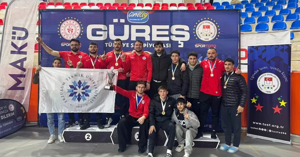  Erzurum Teknik Üniversitesi Burdur MAKÜ 'de yapılan Türkiye Güreş Şampiyonasına damga vurdu