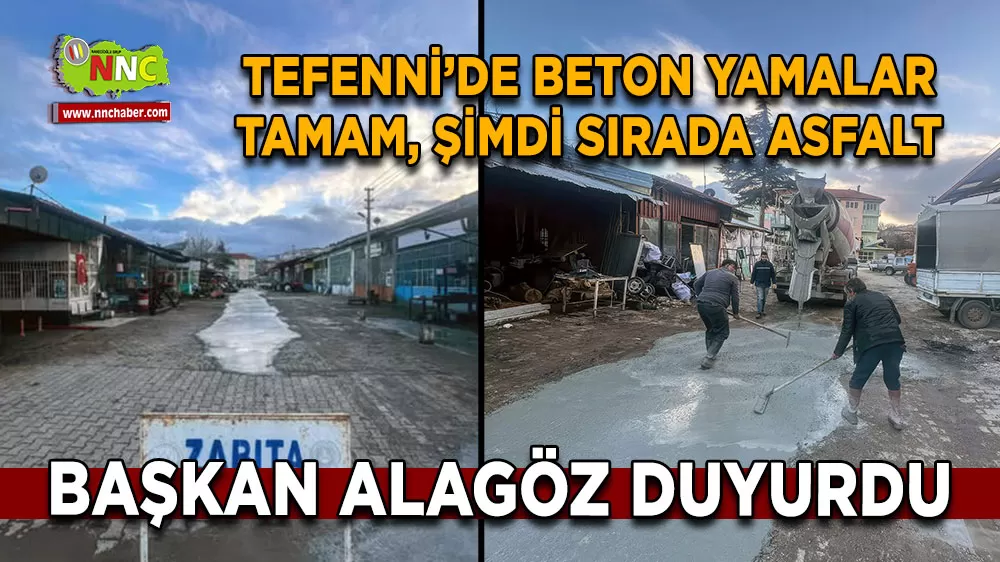 Tefenni'de bozulan yollara beton yama yapıldı Baraj yolu için asfalt mesaisi başlıyor