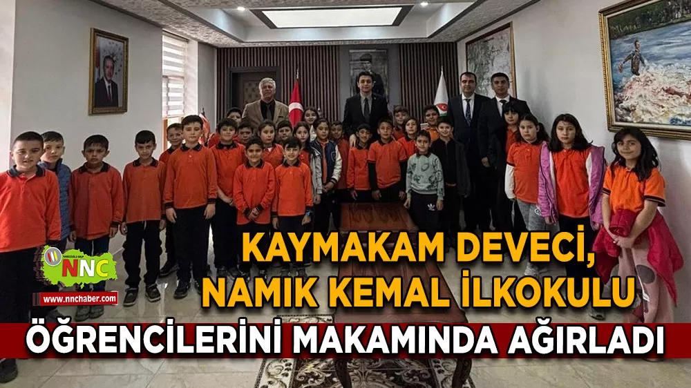 Tefenni Kaymakamı Deveci, Namık Kemal İlkokulu öğrencilerini makamında ağırladı