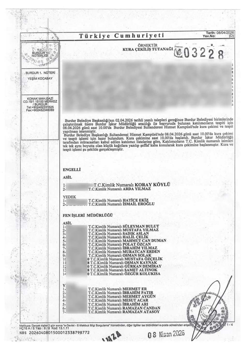 Burdur Belediyesi işçi alımı kura sonuçları açıklandı! İşte isim isim tam liste