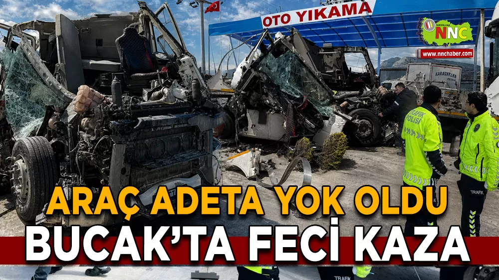 Bucak’ta süt kamyonu kazası sürücü yaralandı