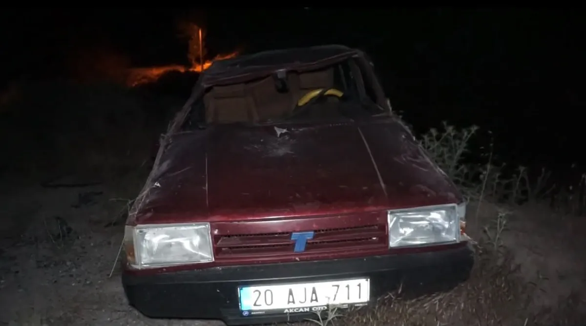 Burdur'da otomobil dereye uçtu 2 Kişi yaralandı