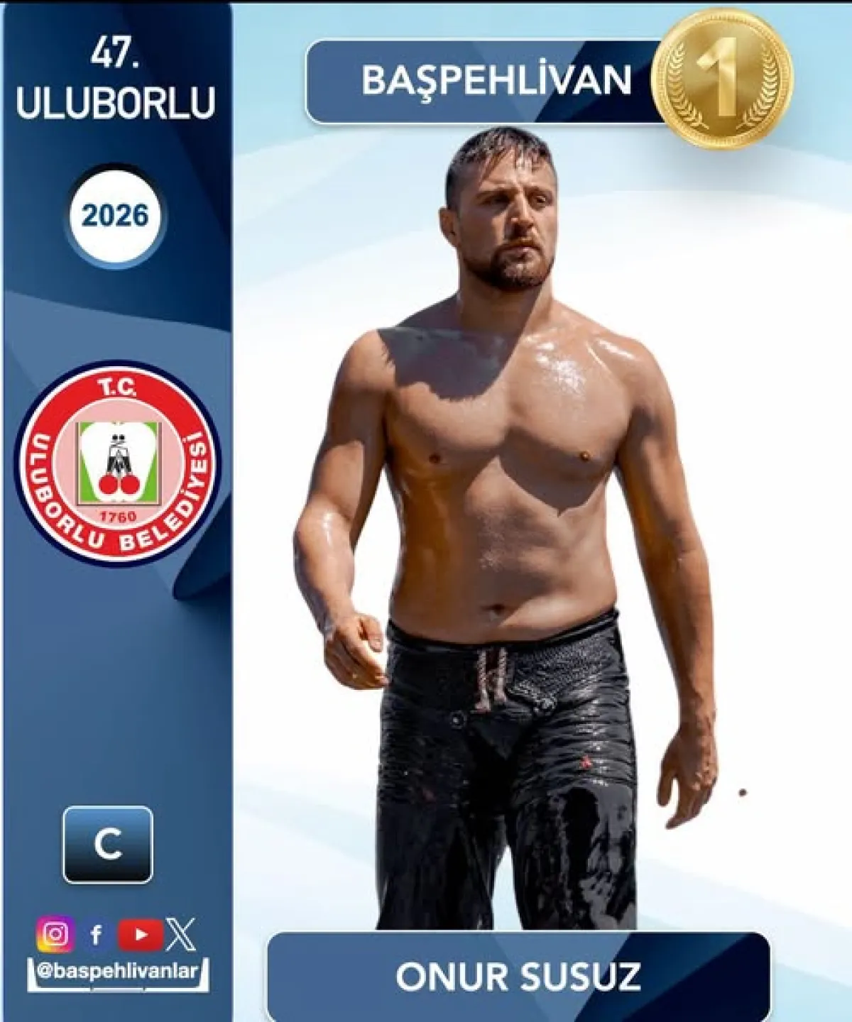 Isparta Uluborlu Er Meydanında Tarihi An! 47. Isparta Yağlı Güreşleri'nde Kariyerinin İlk Başpehlivanlığını Kazandı!