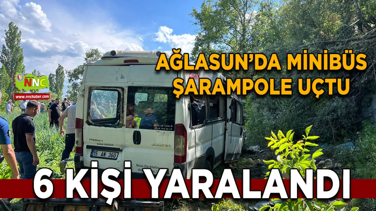 Ağlasun’da Minibüs Şarampole Uçtu: 6 Kişi Yaralandı