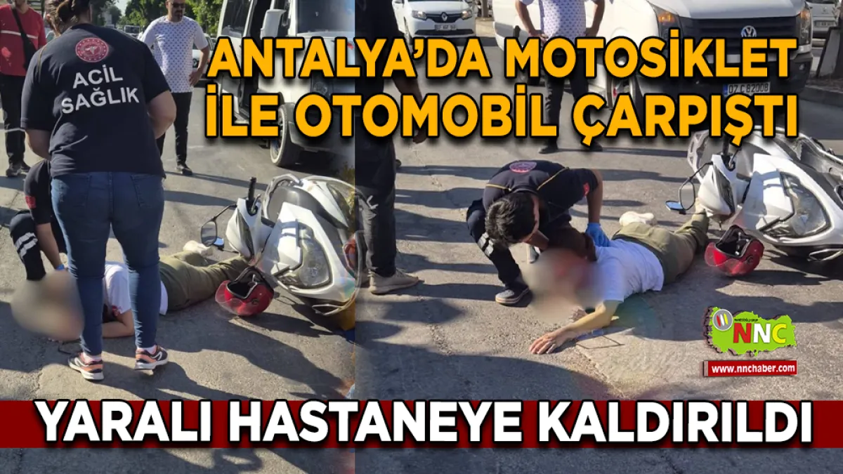 Antalya Serik’te motosiklet ile otomobil çarpıştı