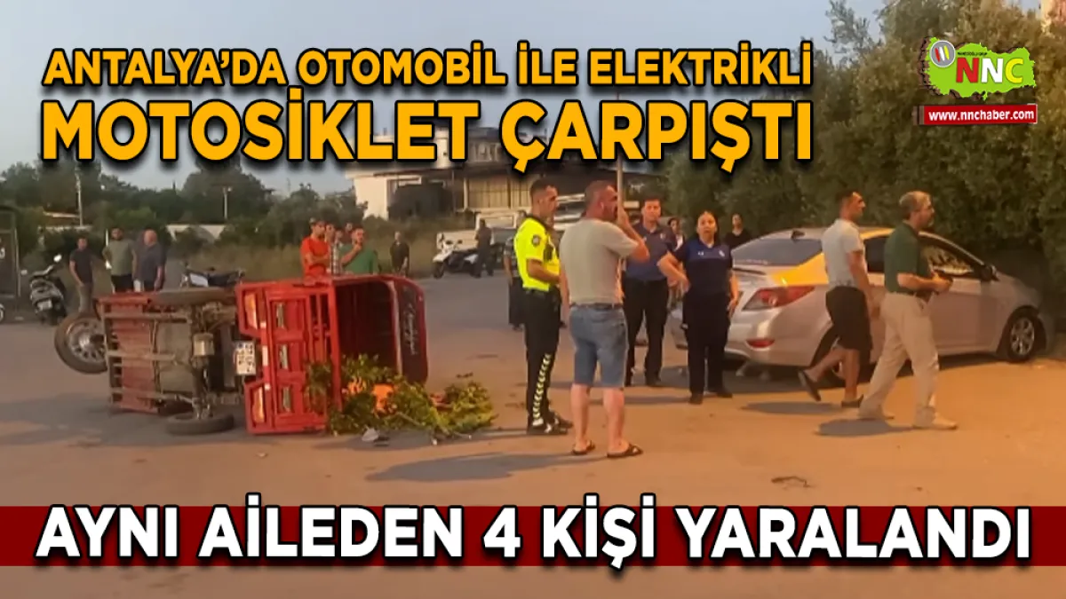 Antalya Serik’te Otomobil ile Elektrikli Motosiklet Çarpıştı