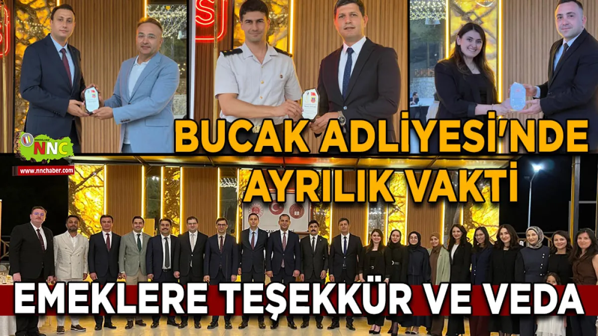 Bucak Adliyesi'nde ayrılık vakti Emeklere teşekkür ve veda
