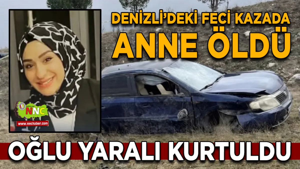 Denizli’de otomobil direğe çarptı: 1 ölü, 1 yaralı