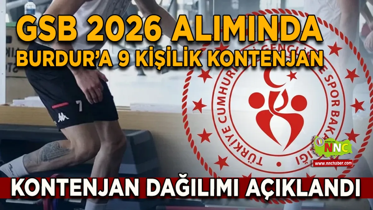 Gençlik ve Spor Bakanlığı Burdur için 9 kontenjan ayırdı