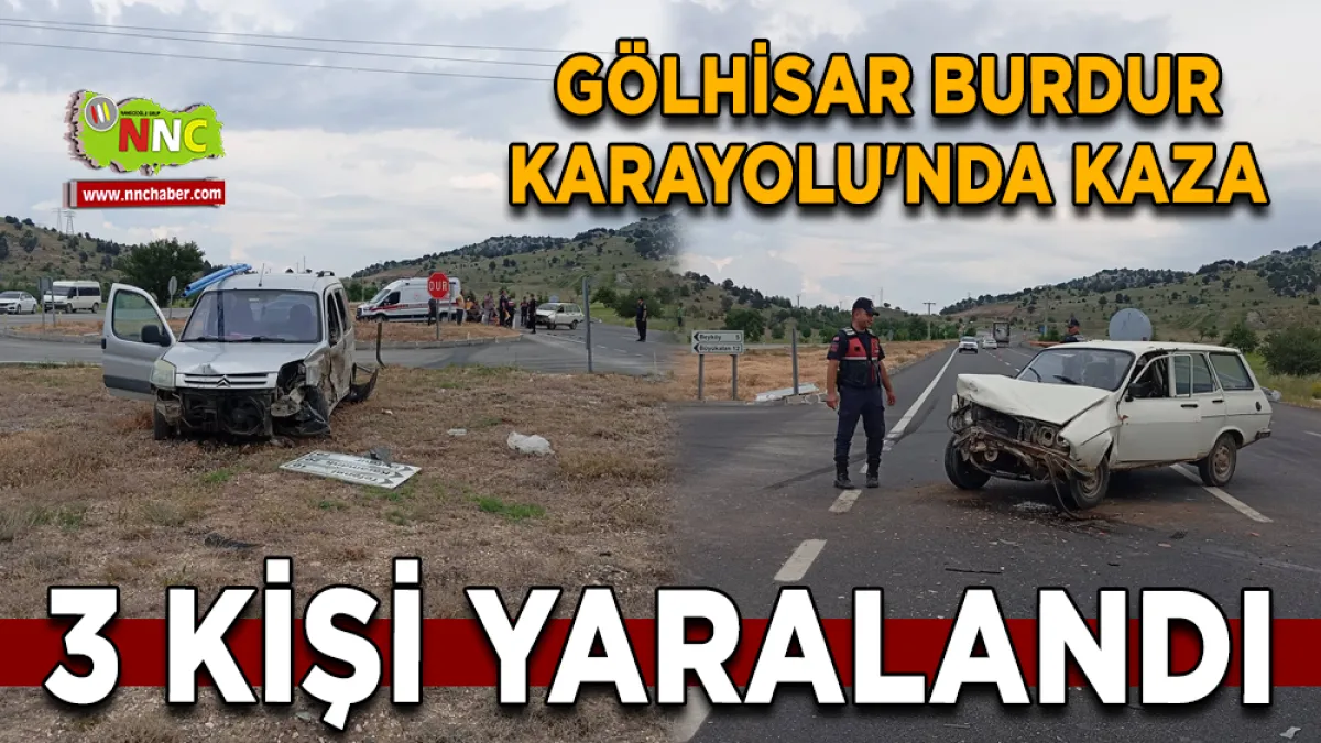 Gölhisar Burdur Karayolu'nda kaza 3 kişi yaralandı