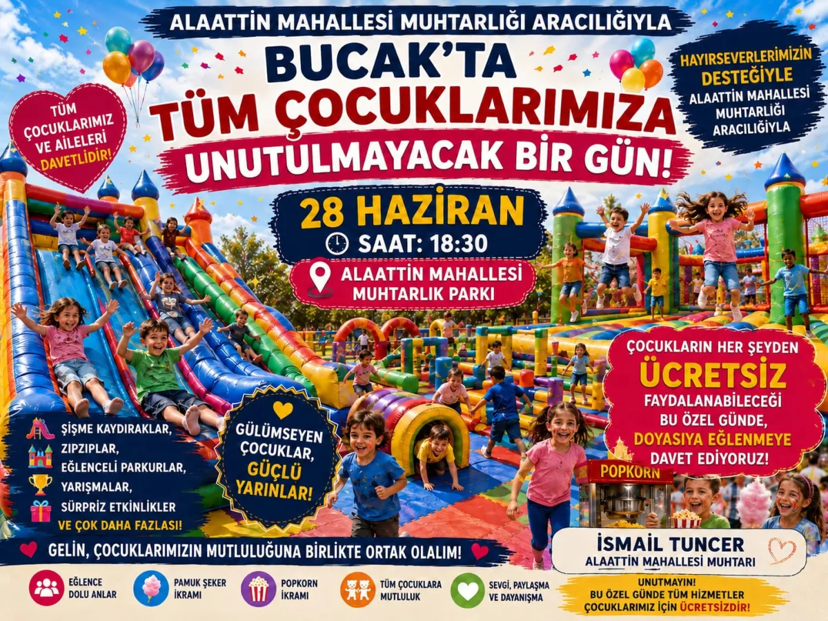 Bucak’ta çocuklar 28 Haziran’da doyasıya eğlenecek