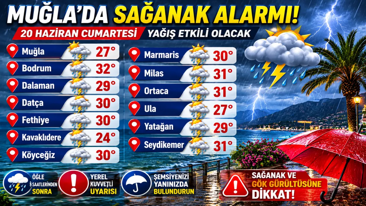 Muğla’da hava değişiyor! Sağanak yağışlar kapıda