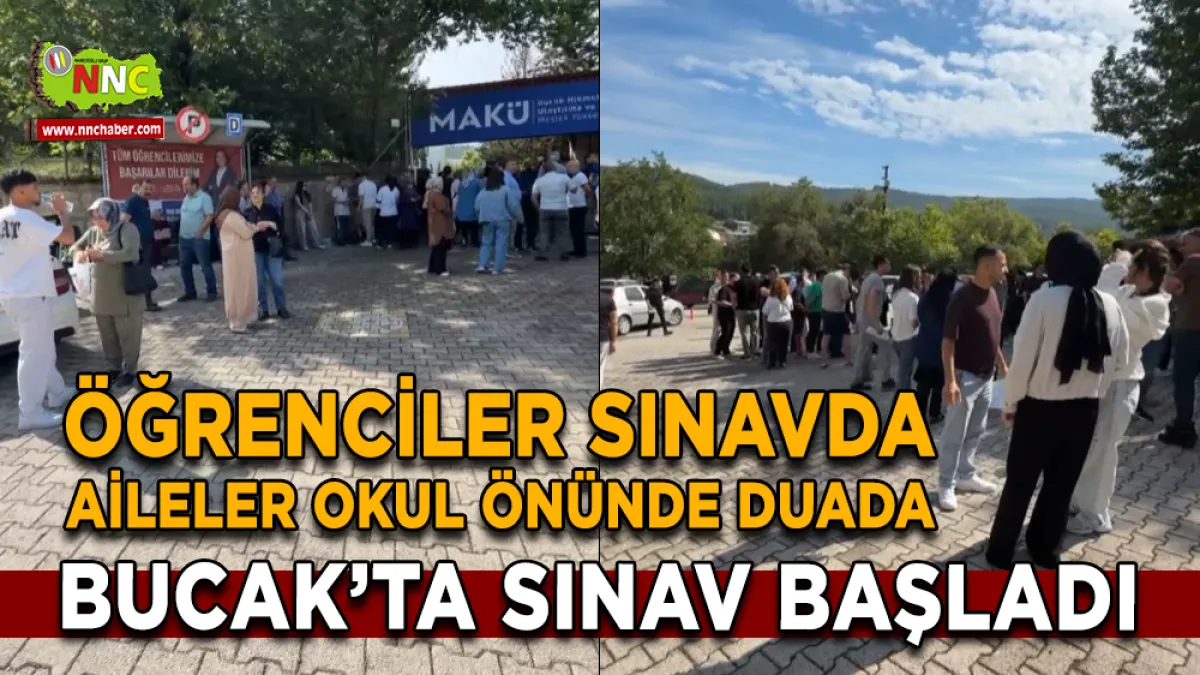 Öğrenciler sınavda, aileler okul önünde duada