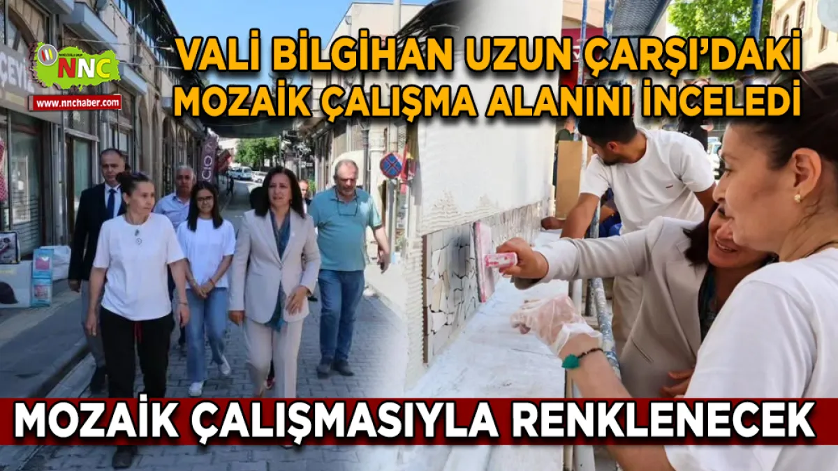 Vali Bilgihan Uzun Çarşı’daki mozaik çalışma alanını inceledi