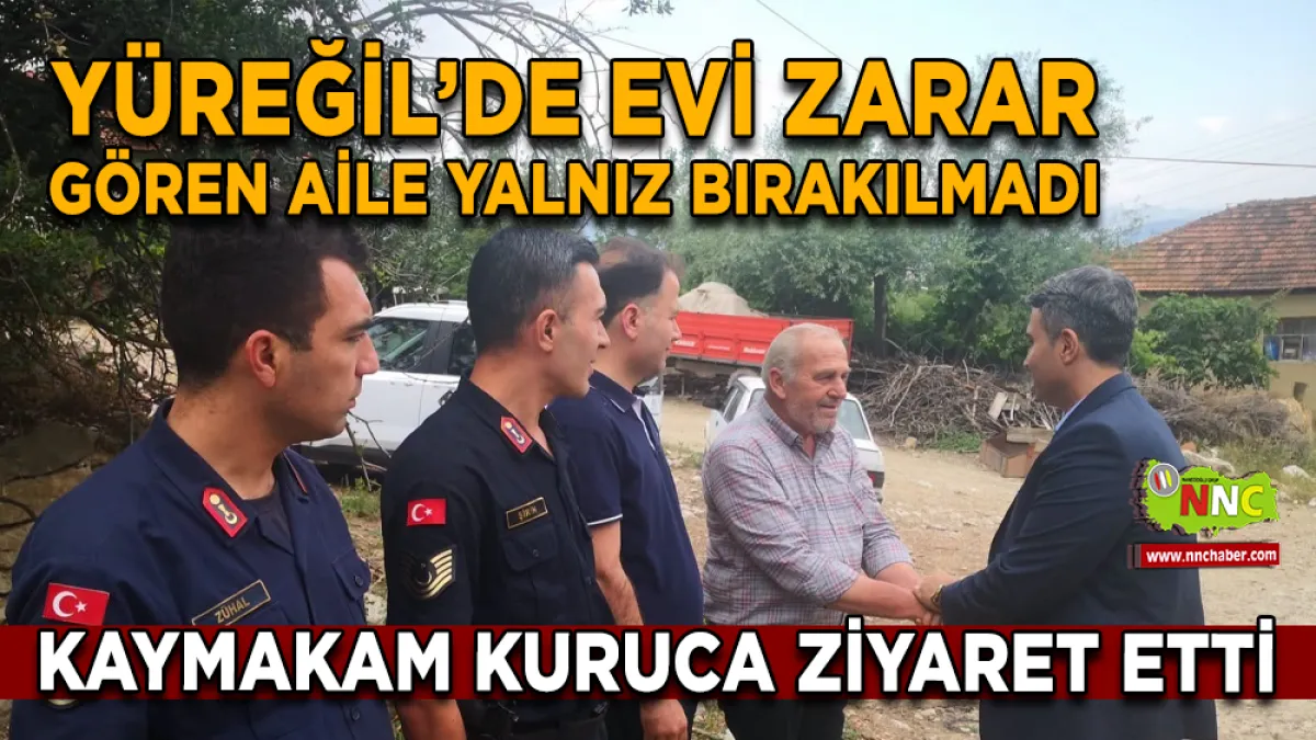 Yüreğil’de evi zarar gören aile yalnız bırakılmadı