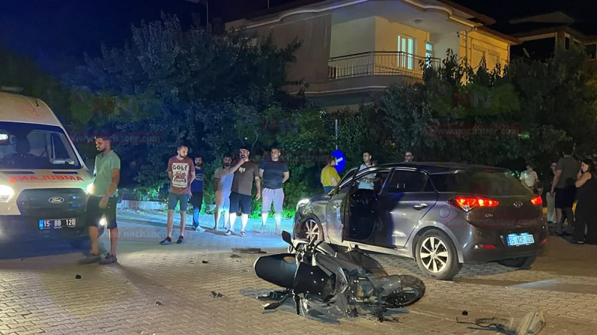 Bucak'ta trafik kazası Motosiklet sürücüsü yaralandı