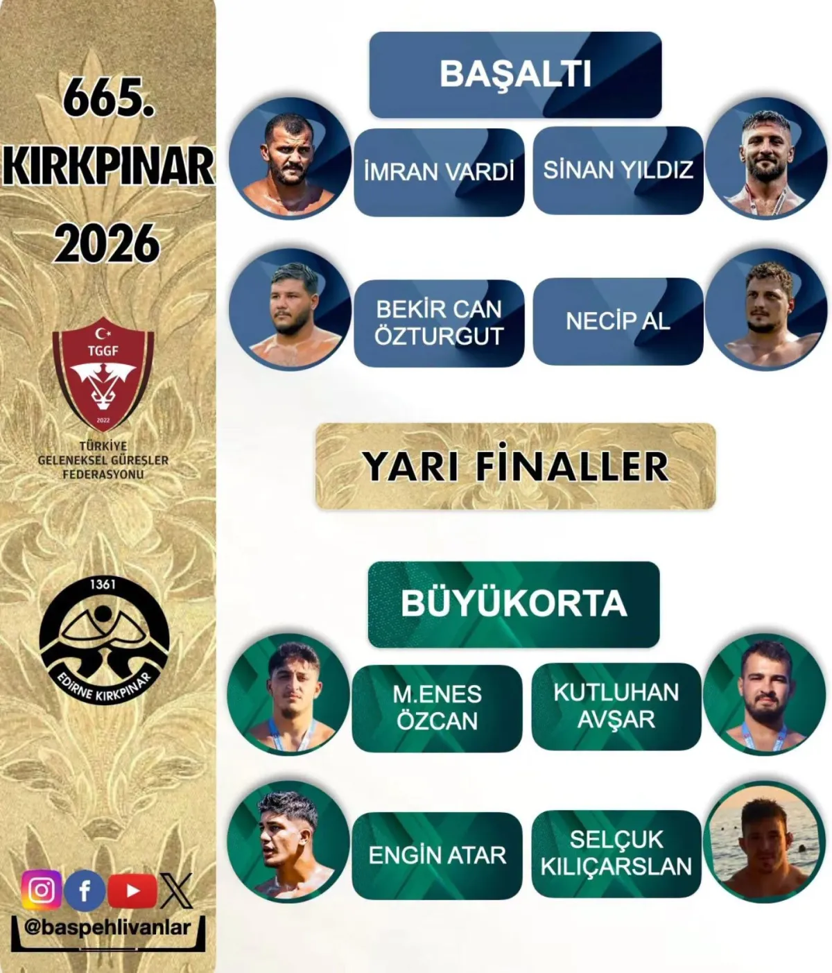 CANLI İZLE | 2026 Edirne Kırkpınar'da Er Meydanı Alev Aldı! Altın Kemer Hayali Yıkıldı, Yarı Finalistler Belli Oldu