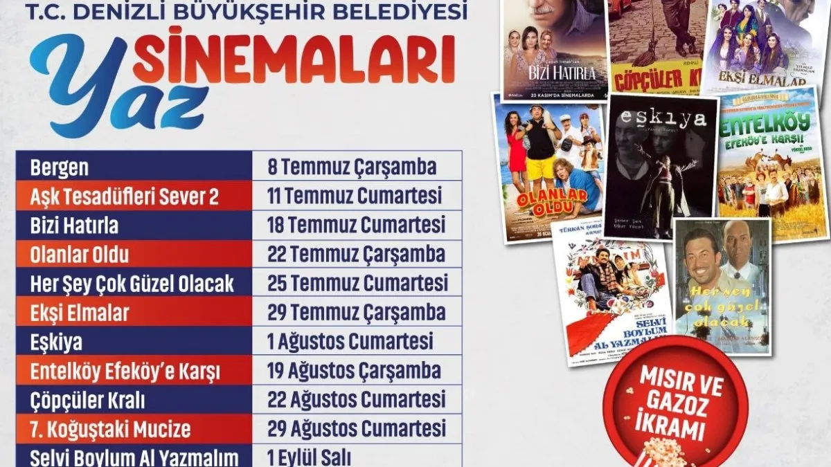 Denizli’de Açık Hava Sinema Günleri başlıyor