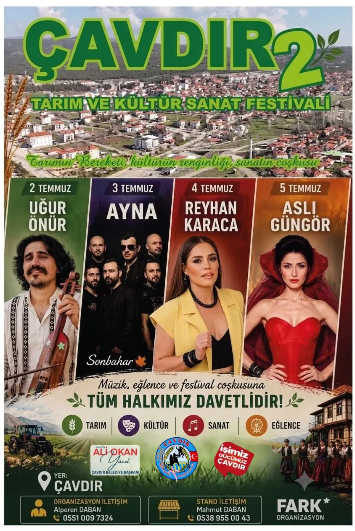 Çavdır'da festival coşkusu başlıyor! İşte konser programı
