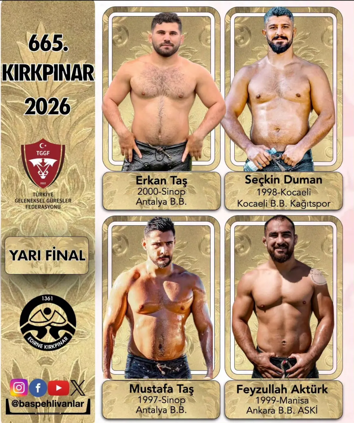CANLI İZLE | 2026 Edirne Kırkpınar'da Er Meydanı Alev Aldı! Altın Kemer Hayali Yıkıldı, Yarı Finalistler Belli Oldu