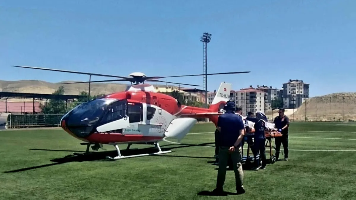 Malatya'da parmağı kopan kadın hava ambulansıyla sevk edildi