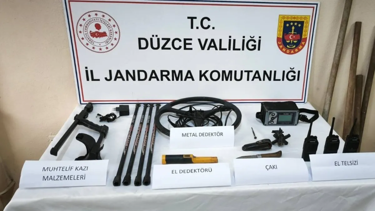 Yığılca'da kaçak kazıya Jandarma baskını