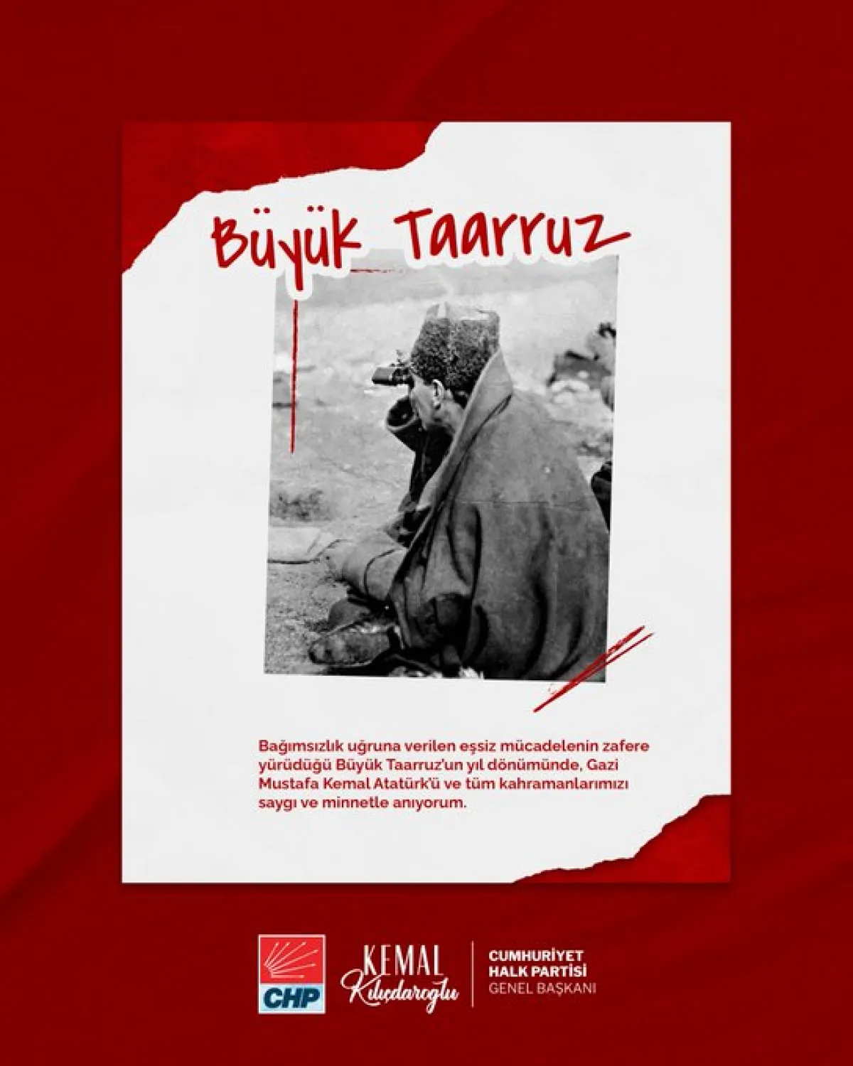 Ankara, Kılıçdaroğlu’ndan Büyük Taarruz’un Yıl Dönümünde Anlamlı Mesaj