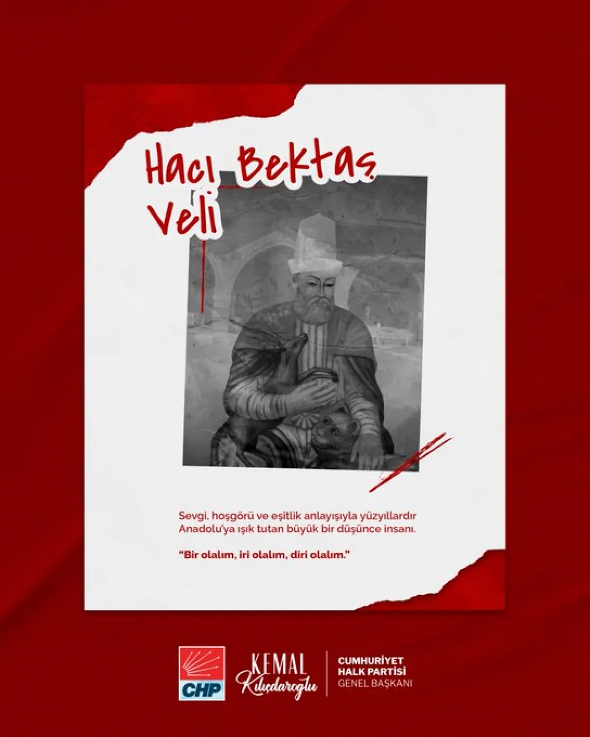Kılıçdaroğlu’ndan Hacı Bektaş Veli Mesajı: "Ayrıştırmak Değil, Birleştirmek”