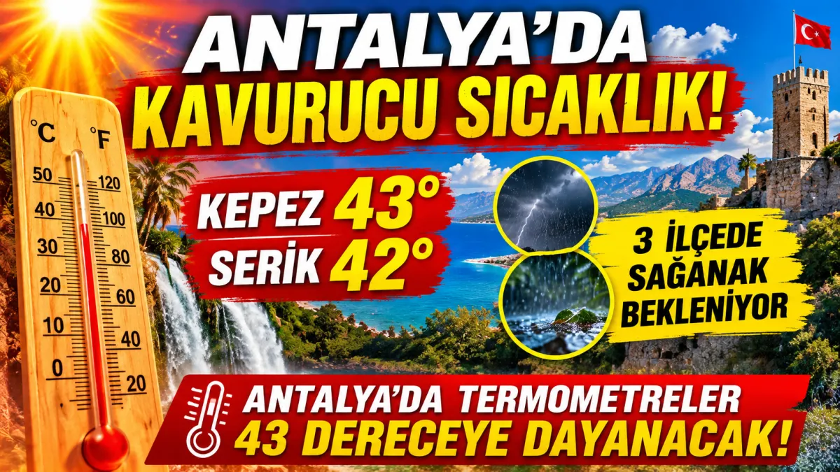 Antalya’da 13 Ağustos hava durumu Sıcaklıklar 43 dereceye çıkıyor