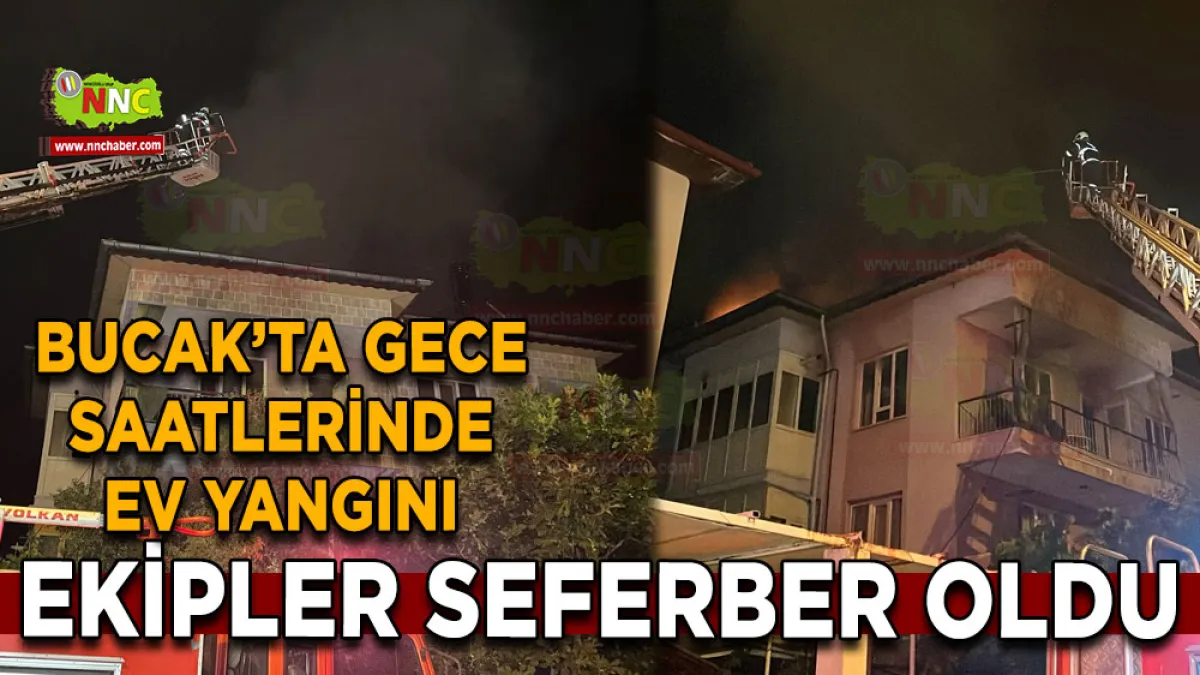 Bucak’ta gece saatlerinde apartman yangını Ekipler seferber oldu