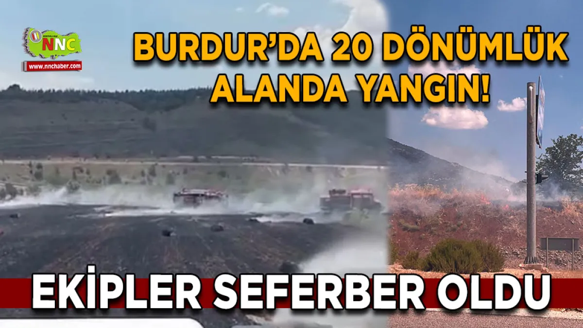 Burdur’da 20 dönümlük alanda yangın! Ekipler seferber oldu