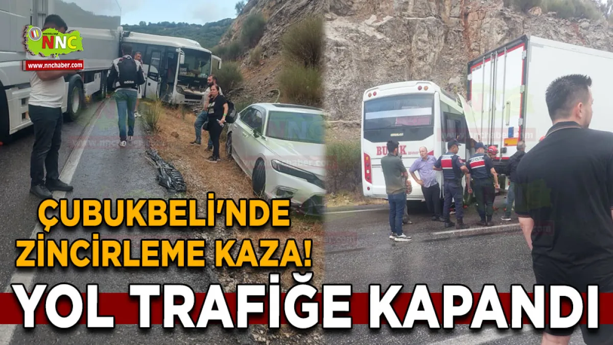 Çubukbeli'nde zincirleme kaza! Yol trafiğe kapandı