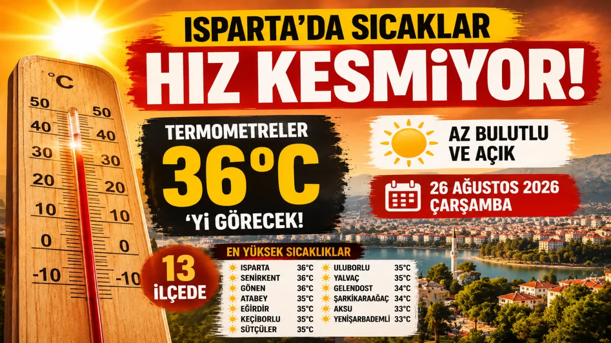 Isparta’da kavurucu sıcak devam ediyor! İşte ilçe ilçe hava durumu