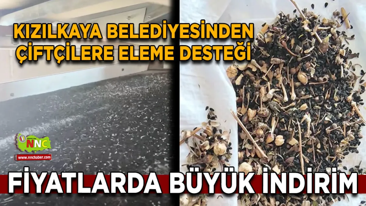 Kızılkaya Belediyesinden çiftçilere eleme desteği Fiyatlarda büyük indirim