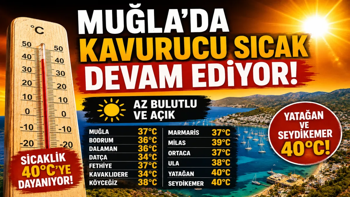 Muğla’da 26 Ağustos hava durumu Yatağan ve Seydikemer 40 derece
