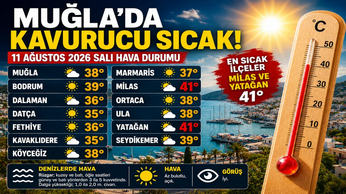 Muğla’da sıcaklık 41 dereceyi görecek! İşte ilçe ilçe hava durumu