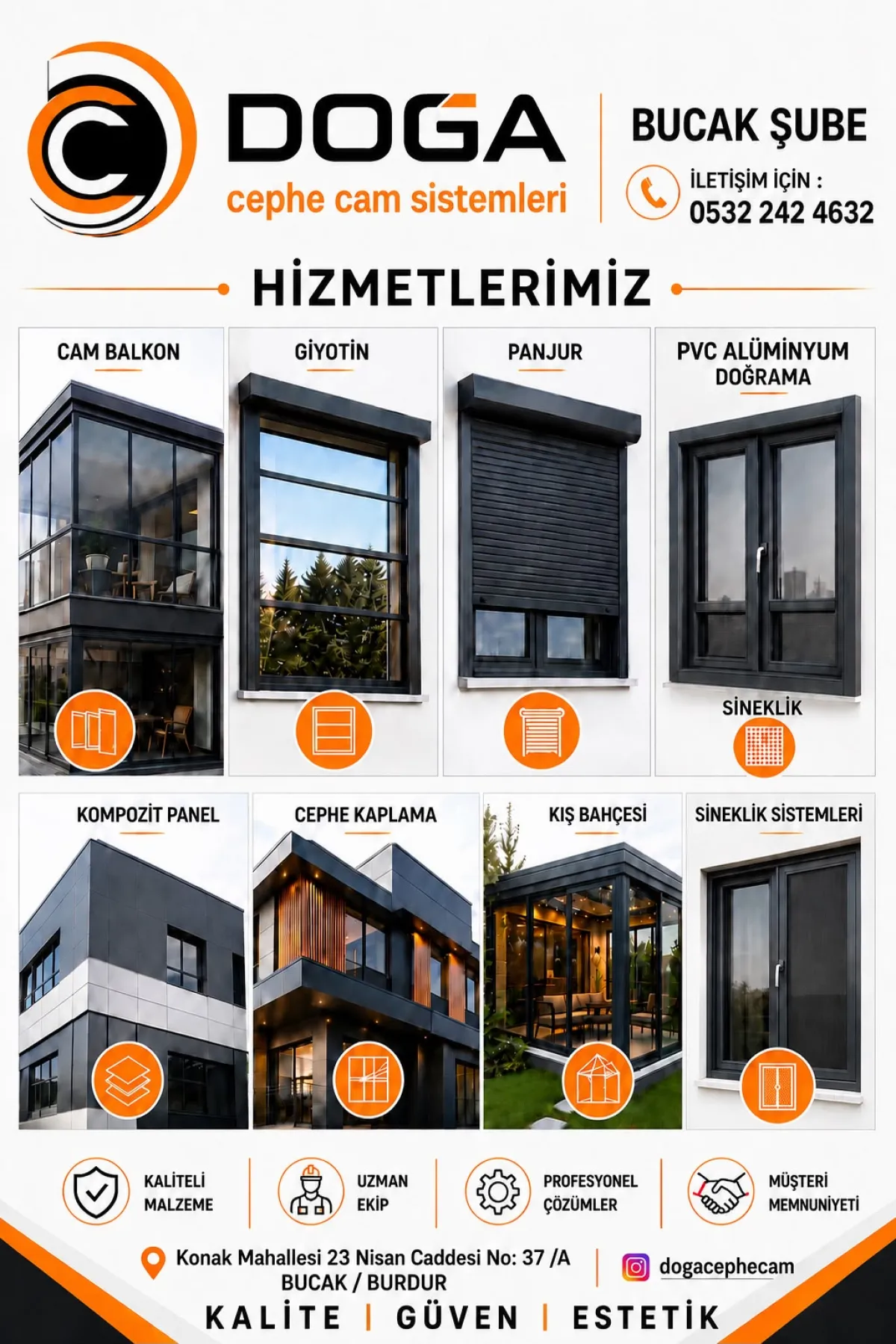 Bucak’ta Yapılara Modern Dokunuş: Doğa Cephe Cam Sistemleri