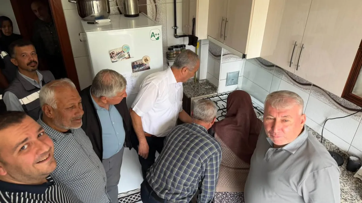 Çeltikçi doğal gaza kavuştu İlk ateş Şehit Ailesinin evinde yakıldı