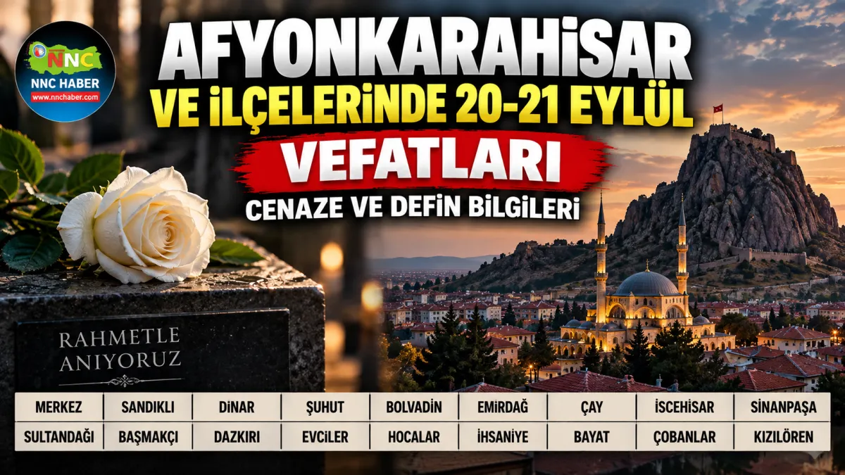 Afyonkarahisar ve İlçelerinde 20-21 Eylül Vefatları: Kimler Vefat Etti?