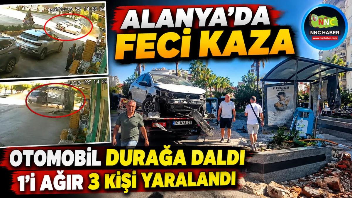 Alanya’da Dehşet Genç Kıza Çarpan Otomobil Durağa Daldı 1’i Ağır 3 Yaralı