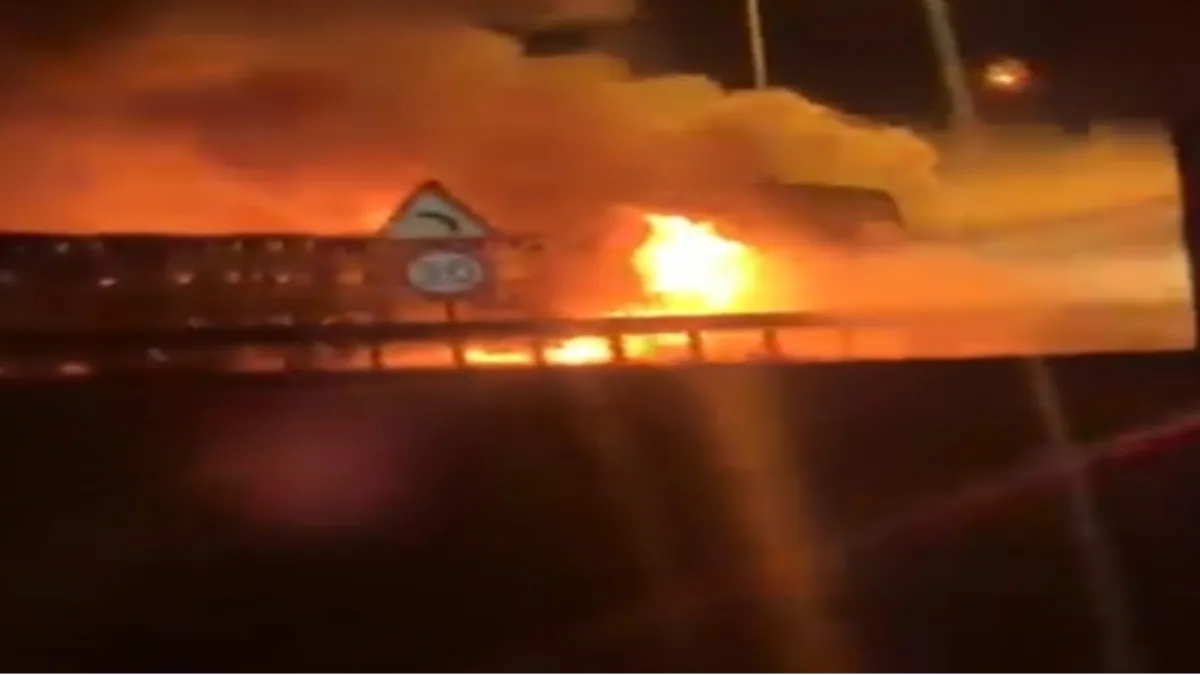 Amasya’da gübre yüklü Tır küle döndü