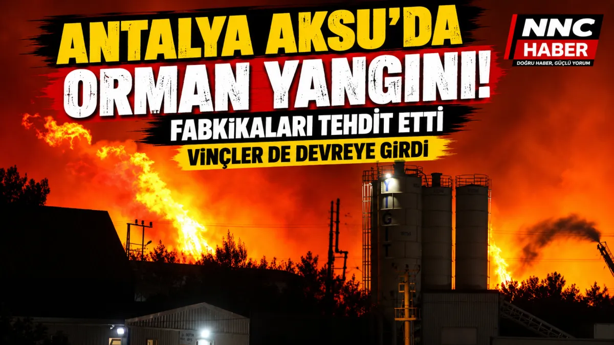 Antalya’da Alevler Fabrikalara Dayandı! Aksu’daki Yangında Vinçler Bile Devreye Girdi