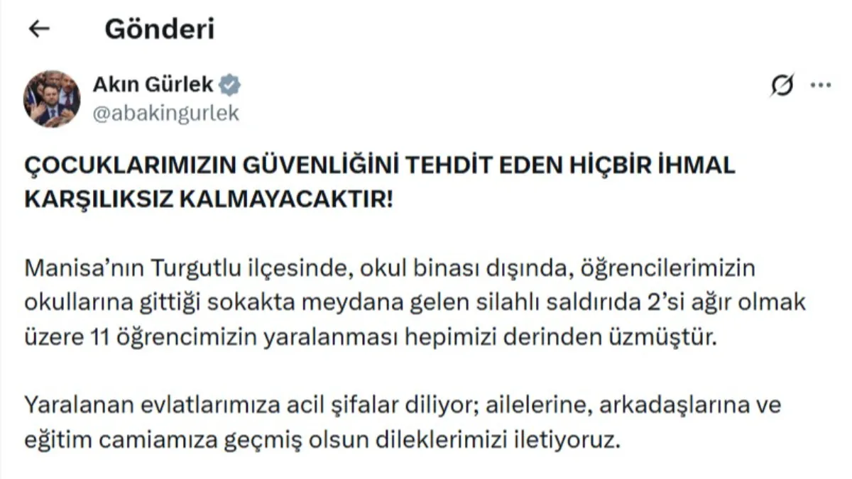 Bakan Gürlek açıkladı: Saldırıyı gerçekleştiren çocuk ve 3 Yakını gözaltında