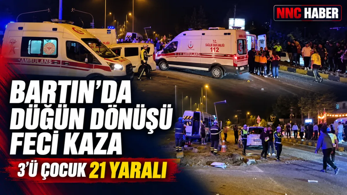 Bartın'da Düğün dönüşü feci kaza: 21 yaralı