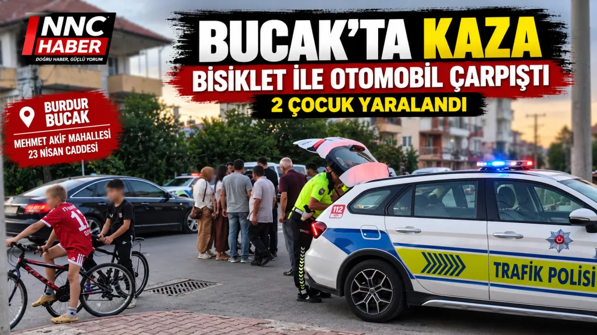 Bucak’ta Bisiklet ile Otomobil Çarpıştı: 2 Çocuk Yaralandı