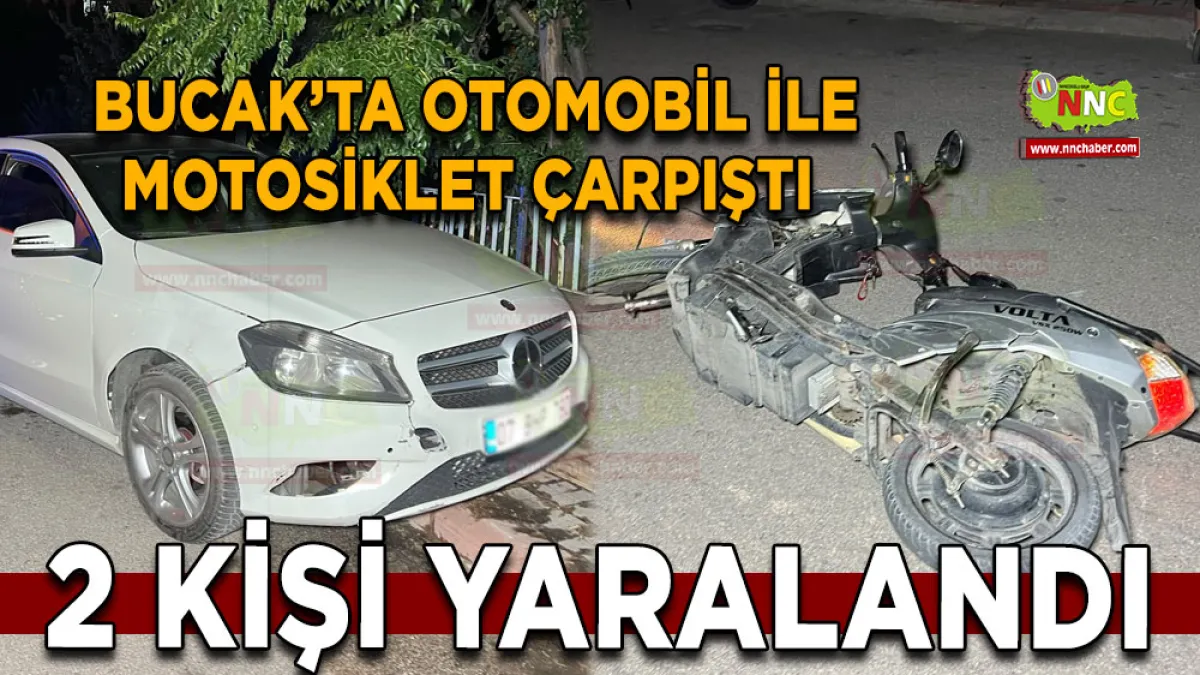 Bucak’ta otomobil ile motosiklet çarpıştı 2 Yaralı