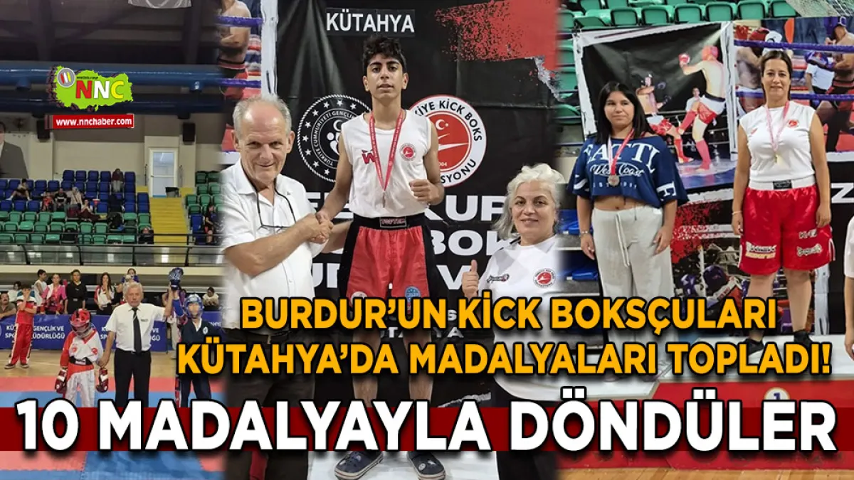 Burdur’un Kick Boksçuları Kütahya’da madalyaları topladı! 10 Madalyayla döndüler