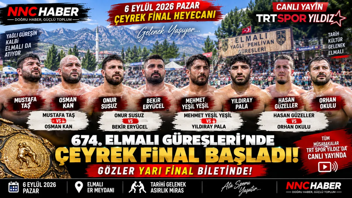 CANLI İZLE |2026 Antalya 674. Elmalı Güreşleri’nde Çeyrek Final Başladı! İşte Yarı Final İçin Güreşecek 8 Başpehlivan eşleşti 