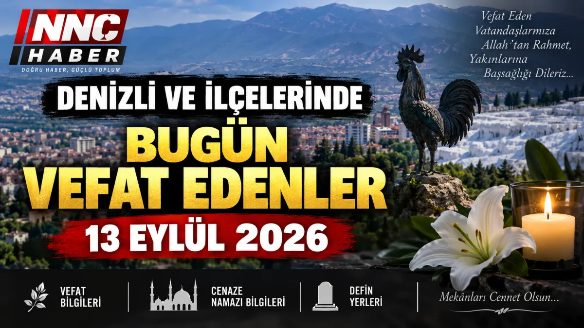 Denizli ve İlçelerinde Bugün Vefat Edenler 13 Eylül 2026
